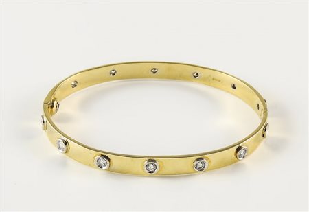 BRACCIALE RIGIDO IN ORO GIALLO E DIAMANTI - GOLD AND DIAMOND STIFF BRACELET...