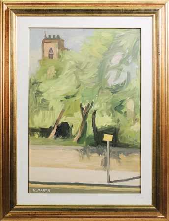 GIOVANNI MARCH (1894-1974) Veduta di Durham 1971 - Durham View olio su tela,...