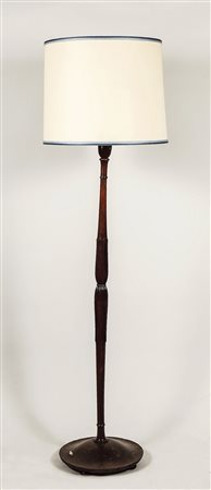 PIANTANA IN LEGNO - WOODEN FLOOR LAMP base rotonda, piedi a palla...