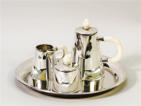 SERVITO DA CAFFÈ IN ARGENTO - SILVER COFFEE SET composto da caffettiera,...