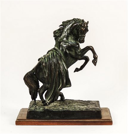 CAVALLO IMPENNATO - PRANCING HORSE scultura in bronzo - bronze sculpture su...