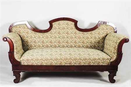 DIVANO A BARCA IN NOCE - WALNUT SOFA metà del XIX secolo - mid 19th Century...