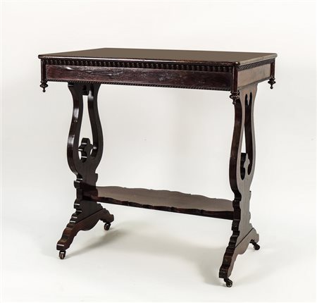 TAVOLINO DA APPOGGIO IN MOGANO E PALISSANDRO - MAHOGANY AND ROSEWOOD TABLE...