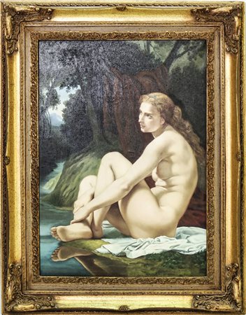 BAGNANTE - BATHER inizio del XX secolo - beginning of 20th Century olio su...