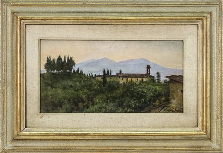 FILIPPO MARTORI SAVINI (1877-1952) Paesaggio toscano - Tuscan Landscape olio...