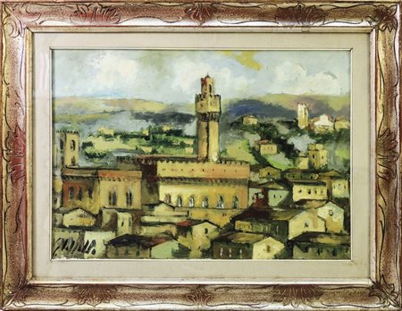 EMANUELE CAPPELLO Veduta di Firenze - Florence View olio su tela - oil on...