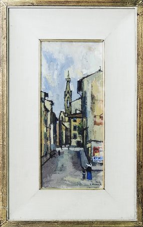 RODOLFO MARMA (1923-1999) Borgo Allegro 1962- Florence View olio su tela,...