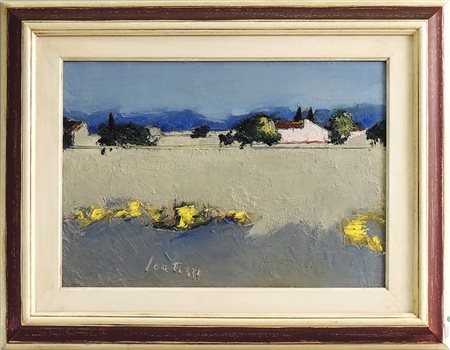 SERGIO SCATIZZI (1918-2009) Paesaggio -Landscape olio su tavoletta - oil on...