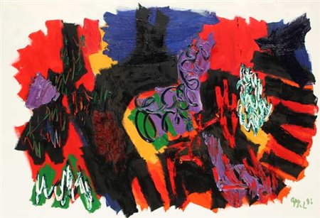 Karel APPEL Amsterdam 1921 - Zurigo 2006 Birth of a landscape, 1996 Olio su...