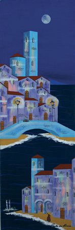 Da Norcia Paolo Omaggio a Venezia, 2007 olio su tela, cm. 90x30 firmato in...