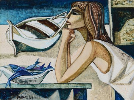 RANUCCI LUCIO Perledo (Co) 1924La figlia del pescatore, 2000olio su tela cm....