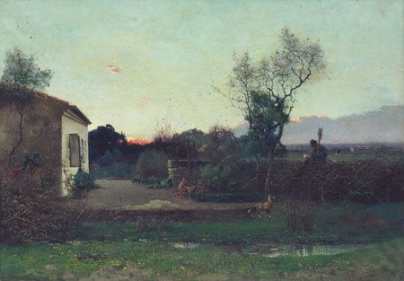 BATTISTA GIOVANNI Avellino 1858 - Napoli 1925Paesaggio di campagna al...