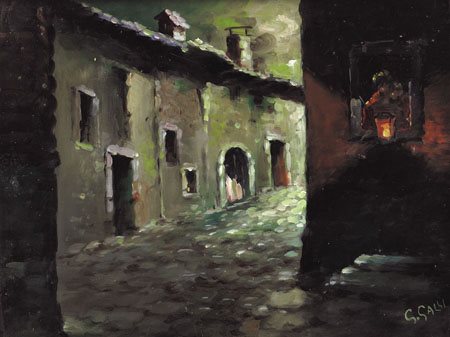 GALLI GIUSEPPE Vercelli 1866 - Milano 1946Notturnoolio su tavola cm. 30x40,...