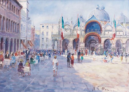 MARZIN ALFREDO 1880 - 1943Venezia, Piazza San Marcoolio su tela cm. 50x70,...