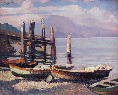 MERLO METELLO Milano 27/06/1886 - Torino 14/01/1964Lago Maggiore, 1929 olio...