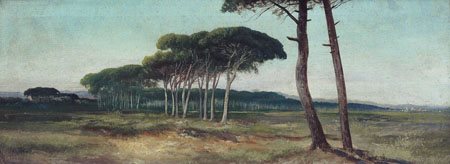 MARKO' HENRY Firenze 1855 - Lavagna (Ge) 1921Campagna romanaolio su tela cm....