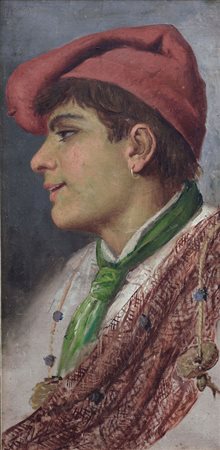 MORMILE GAETANO Napoli 1839 - 22/07/1890Pescatorelloolio su tela cm. 56x28,...