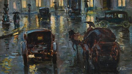 NUTI ENRICO Pisa 1902 - 1978Piazza Cavour, Bar Roma e Via Ricasoli a Firenze...