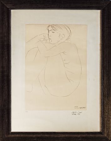 EMILIO GRECO (1913-1995) Estate 1975 n 2 - Female Nude puntasecca - drypoint,...