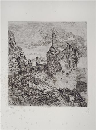 Giovanni Fattori (Livorno, 1825 - Firenze, 1908) ROVINE DEL CASTELLO DI...