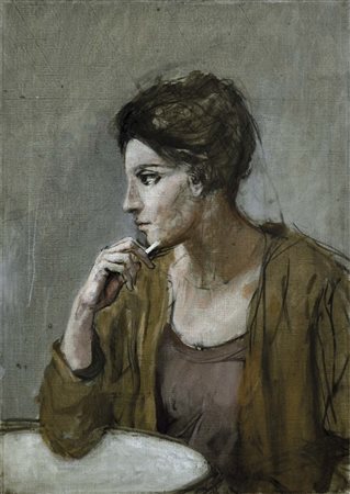 SUGHI ALBERTO Cesena 1928 - 2012 Donna al bar (Ragazza con la sigaretta) 1987...