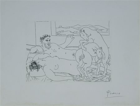 Picasso Pablo Senza titolo acquaforte su carta, cm. 34,5x45 (lastra cm....