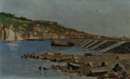 Cantani U Marina, 1892 olio su tavola, cm. 17x28 firmato e datato in basso a...