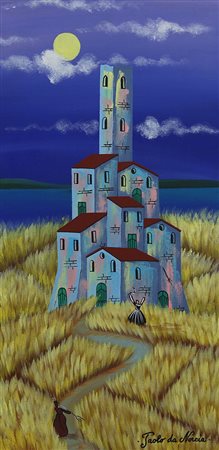 Da Norcia Paolo Lunigiana di notte, 2012 acrilico su tela, cm. 60x30 firmato...