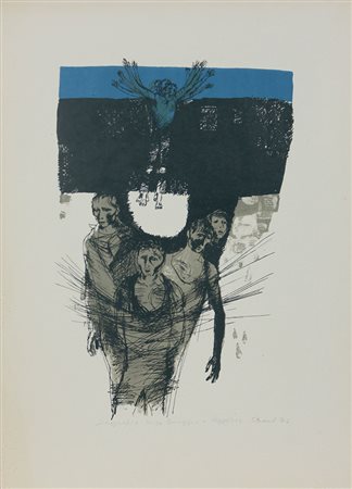 Vemov Simenon Omaggio a Varzarov, 1976 litografia su carta, cm. 70x50, es....