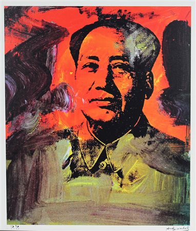 Warhol Andy Mao Tse Tung stampa su lastra in alluminio, cm. 65x55, es. P.P....