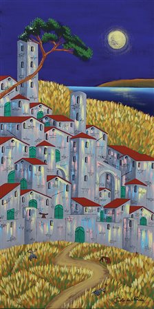 Da Norcia Paolo Notturno estivo, 2012 acrilico su tela sabbiata, cm. 100x50...