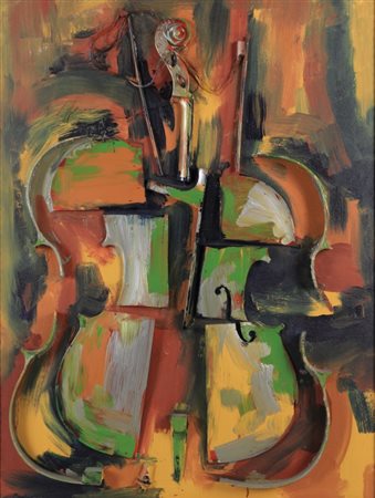 ARMAN (1928 - 2005) Senza titolo 2002 violoncello scomposto, acrilico su tela...