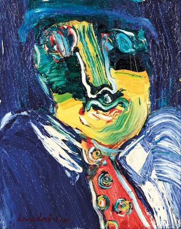 BENGT LINDSTROM (1925 - 2008) Portrait de Balzac 1966 olio su tela cm 90x70...