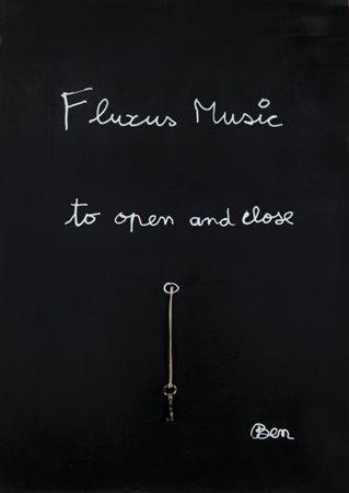 BEN VAUTIER (1935) Fluxus music acrilico su legno cm 100x69, esemplare 1/20...