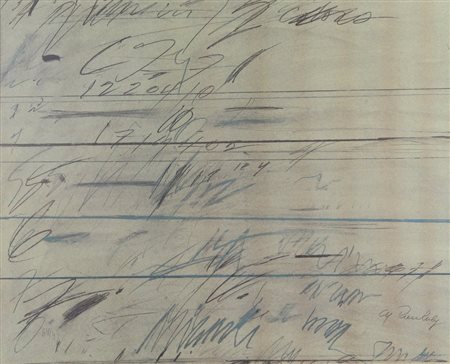 CY TWOMBLY (1928) Senza titolo serigrafia su carta cm 67x85 esemplare 69/99...