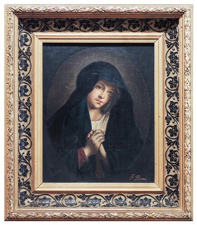 FRANCESCO BINI (attivo nel XIX secolo) Madonna in preghiera olio su tela...