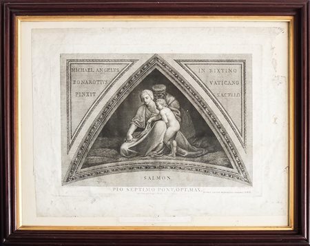 DOMENICO CUNEGO (1727-1803) Dettaglio della Cappella Sistina incisione, in...