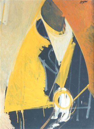 RUGGERI PIERO Torino 1930 - 2009 "Napoleone giallo n. 2" 1968 75x55 olio su...