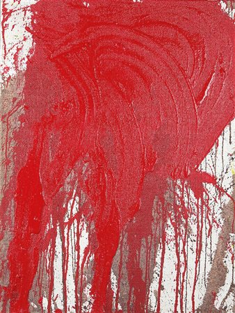 NITSCH HERMANN Vienna 1938 "Schüttbild" 2008 80x60 olio su tela Opera firmata...