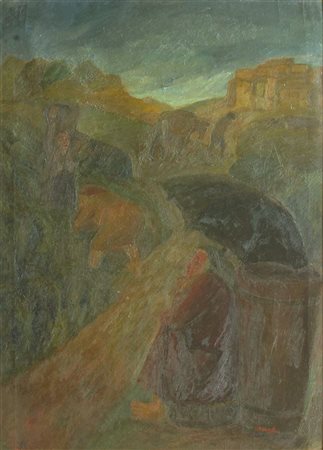 MAFAI MARIO Roma 1902 - 1965 "In vendemmia" 1938 84,5x62,5 olio su tela Opera...