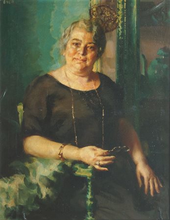 BALLA GIACOMO Torino 1871 - 1958 Roma "La signora '900" 1922 100x76 olio su...