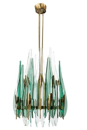 FONTANA ARTE Dahlia Lampada a sospensione con struttura in ottone lucidato e...