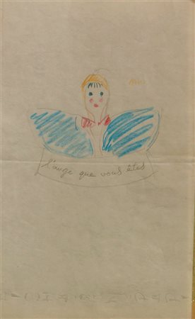 PONTI GIO Milano 1891 - 1979 L'ange que vous etes Disegno matita e pastelli...