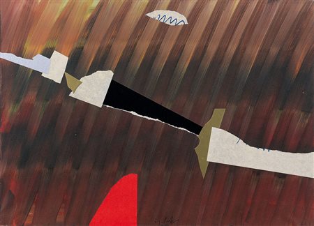 DANGELO SERGIO Milano 1932Le coup de fleche, 1971tecnica mista e collage su...