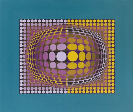 VASARELY VICTOR Pecs 1908 - Parigi 15/03/1997O V A L, 1970/1988acrilici su...