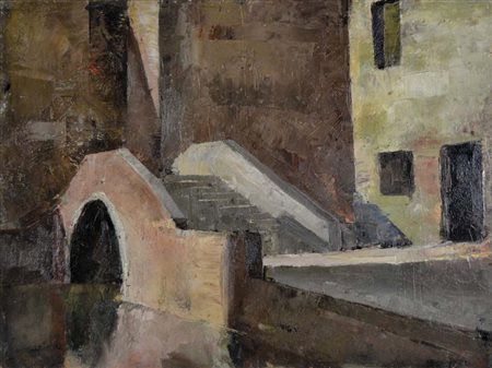 GASPARINI BRUNA Mantova 1913 - Venezia 1998 Ponte a Venezia (1932) olio su...