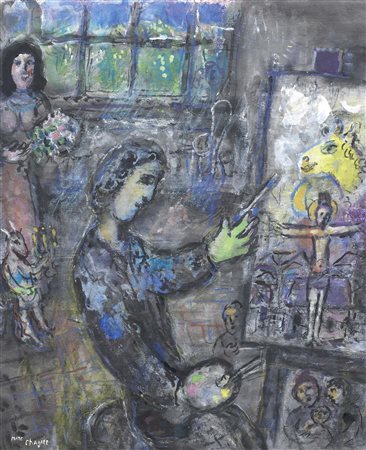 Marc Chagall Vitebsk 1887 - Saint Paul de Vence 1985 Interno blu...