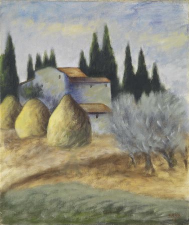 Ottone Rosai Firenze 1895 - Ivrea (To) 1957 Paesaggio, 1938 Olio su tela, cm....