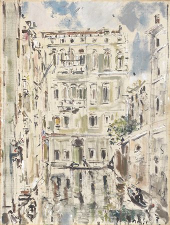 Filippo de Pisis Ferrara 1896 - Milano 1956 Veduta di Venezia, 1947 Olio su...