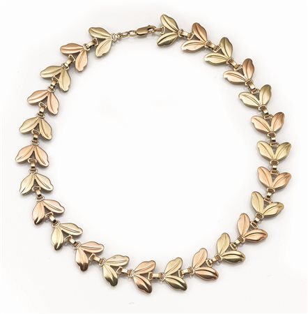 Collana, Tiffany &amp; Co., in oro giallo e oro rosa 14 kt modellata come una...